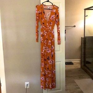 Floral maxi wrap dress